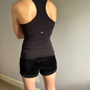 Alo Ribbed Aspire Full Length Tank in Black